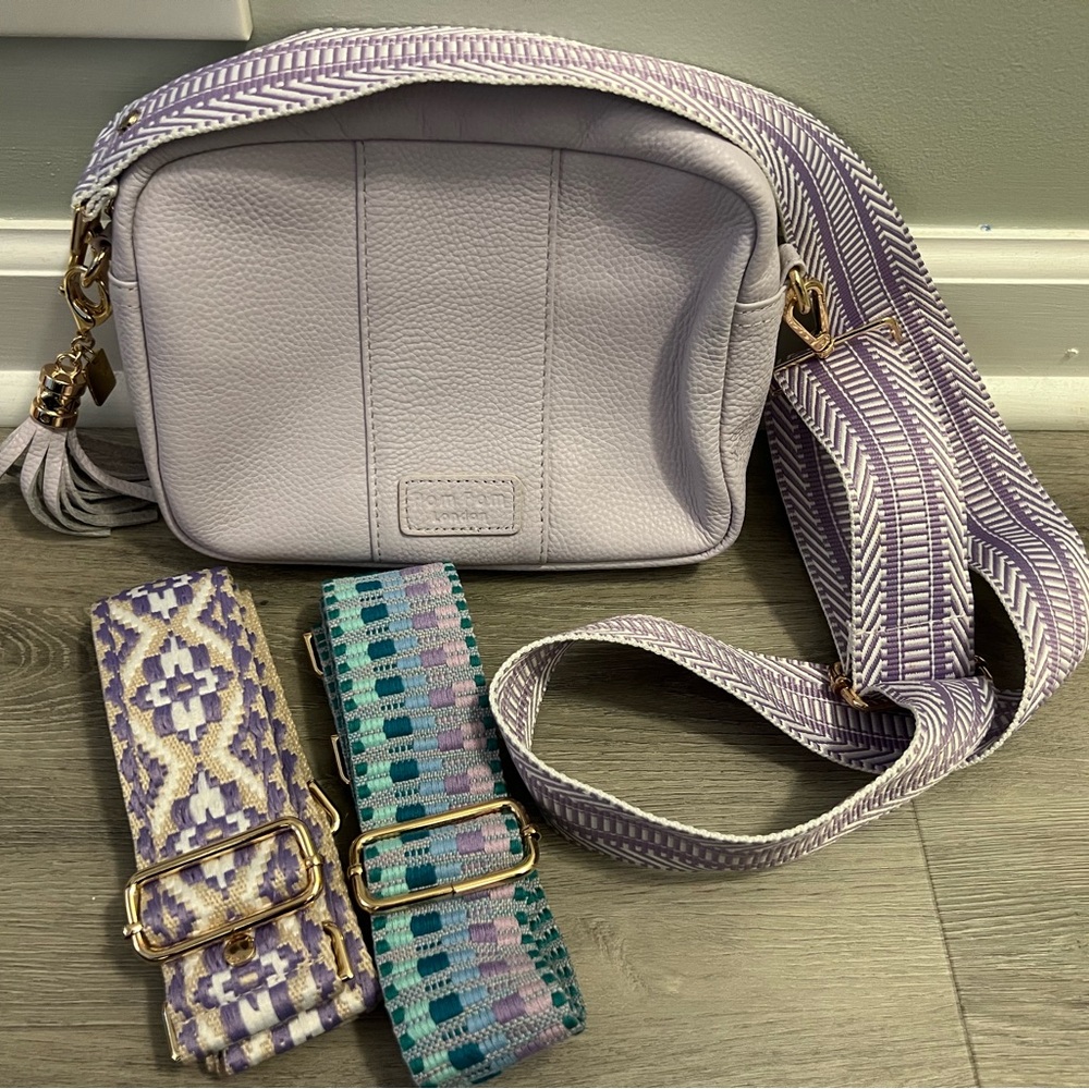 Lavender Crossbody Bag with Interchangeable Straps